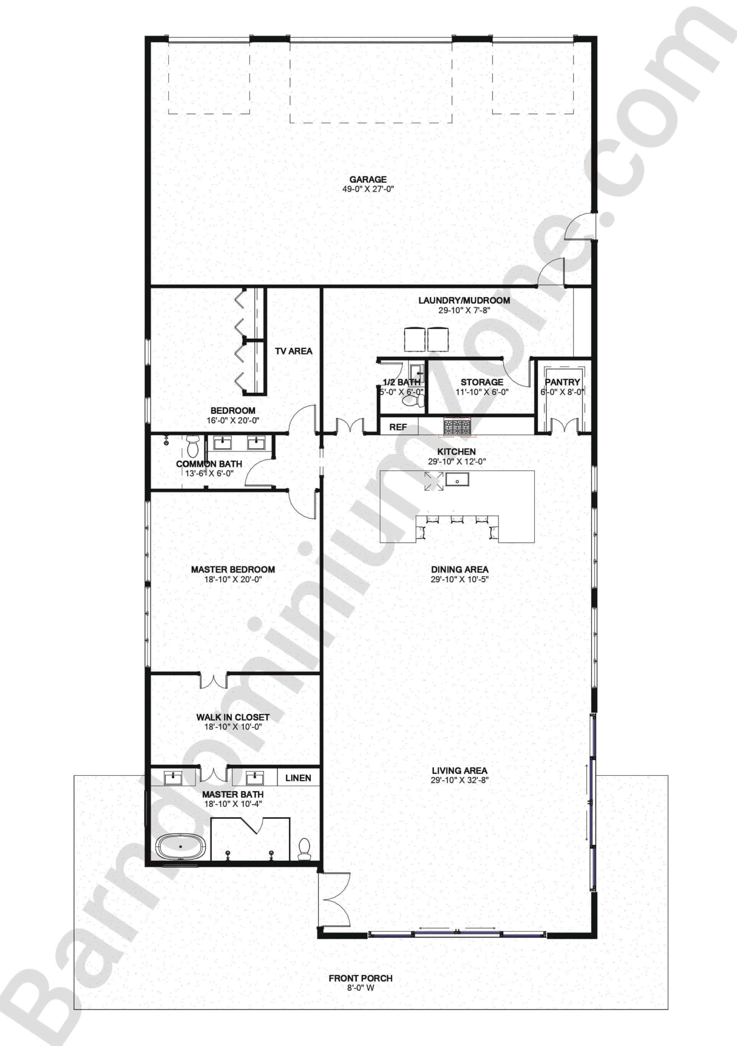 6 Creative 50x100 Barndominium Floor Plans With Shop
